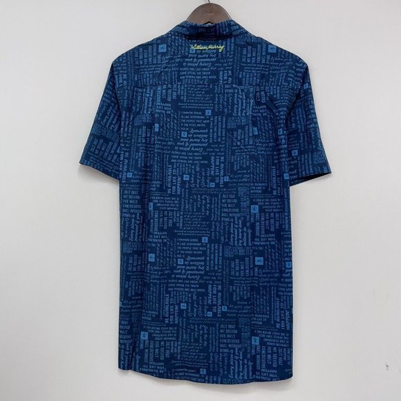 William Murray Men's Golf Button Front Shirt Don't Quote Me Navy Blue NWT Size L - Picture 6 of 10